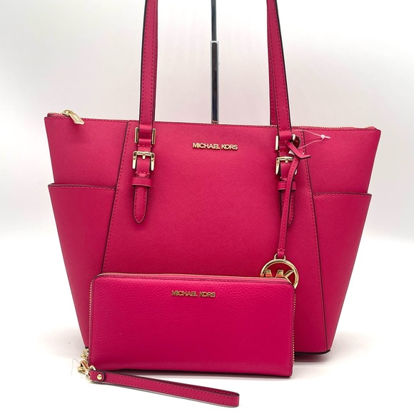 Michael Kors Large Charlotte Tote Bag & Continental Wallet Wristlet - Picture 2 of 10